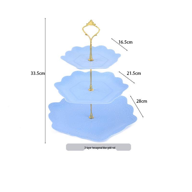 Трехъярусная подставка для торта к европейскому полуденному чаю - креативный многослойный пластиковый поднос для десертов и фруктовая тарелка