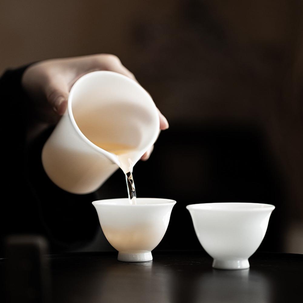 2 шт./набор Handamde Iced Jade фарфоровая чайная чашка роговая чашка Dehua White Kung Fu Tea Керамическая кружка для дегустации чая маленький набор