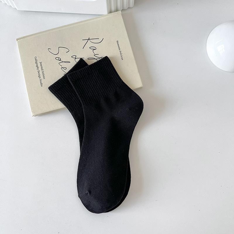 Женские спортивные носки из хлопка макаронных цветов - Дышащие, Влагоотводящие, Не скатывающиеся, Средней длины для весны и осени