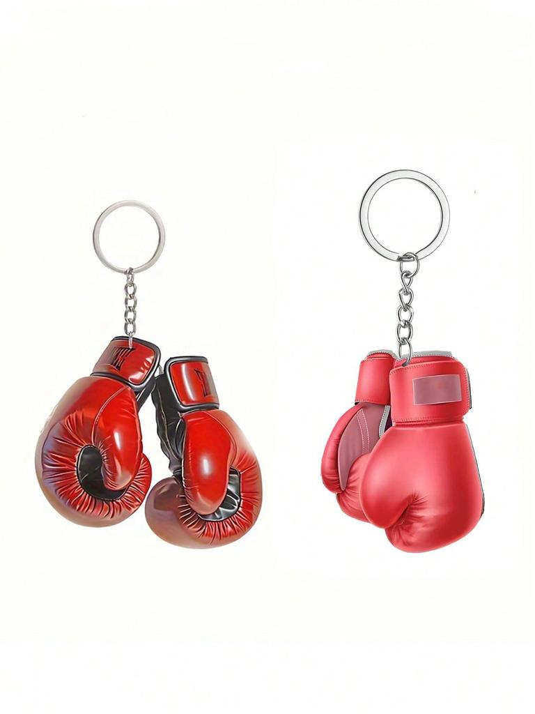 Boxing glove keychain, simple style, men's creative keychain, backpack pendant, round buckle easy to install