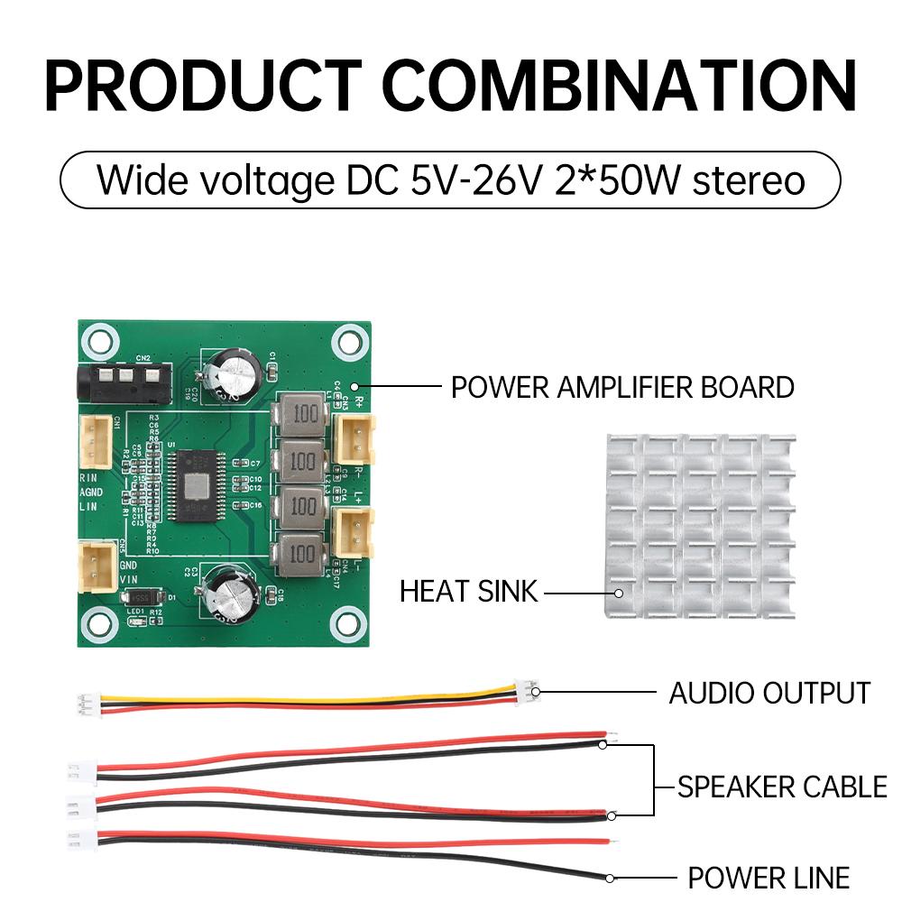 TPA3116 DC 5V-26V 2.0-канальная цифровая стерео плата усилителя мощности звука класса D 50 Вт+50 Вт стерео динамик цифровой модуль