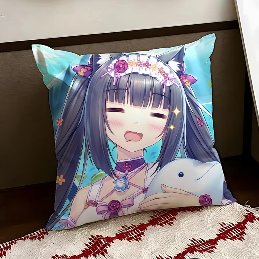 Аниме NNekopara Наволочка Двусторонняя Мягкая Прочная Наволочка для Подушки Дом Автомобиль Многоцелевое Использование для Ежедневного Комфорта