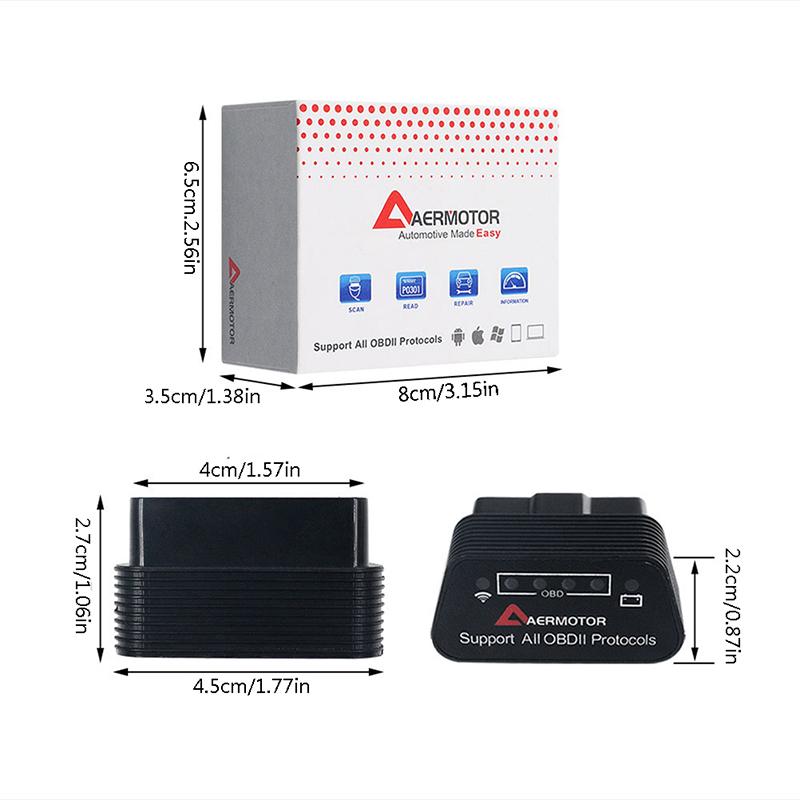 Elm327 V1.5 Wi-Fi Bluetooth 4.0 V1.5 Сканер Диагностики Автомобиля Читатель Кодов OBD2 Диагностические Инструменты Поддержка Систем Android iOS