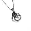 Fashion Titanium Steel Double Snake Pendant Trendy Male Personality Double Snake Wrap Necklace Men