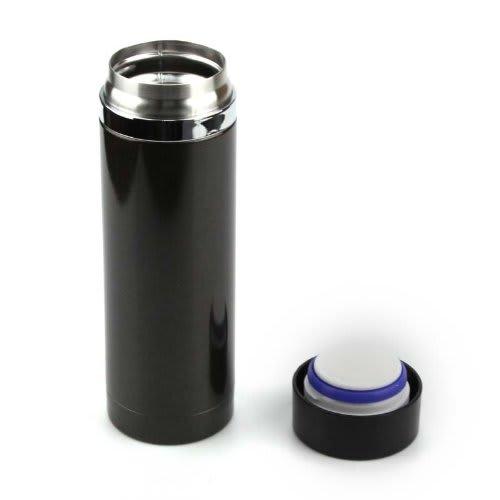 Pearl Metal 300ml Stainless Steel Water Bottle, Direct Drinking, Black Leather, Premium My Cafe Slim, H-6934