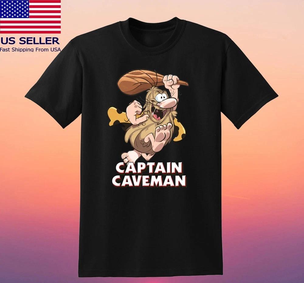 Captain Caveman Cartoon Men's Black Size S-5XL