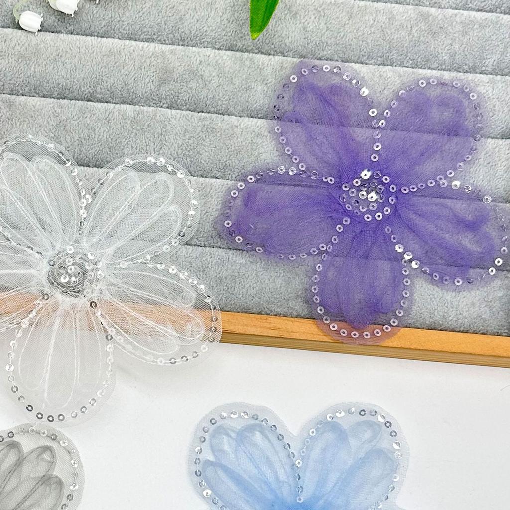 Simple Literary Mesh Sequin Flower Lace Cloth Sticker Diy Accessories Shoes And Hats Sweater Dress Decorative Accessories