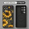 INS Красочный Цветочный Чехол Для Samsung Galaxy S26 S25 Ultra S24 Plus S23 S22 Ultra Магнитный Для Magsafe Жидкий Силиконовый Чехол