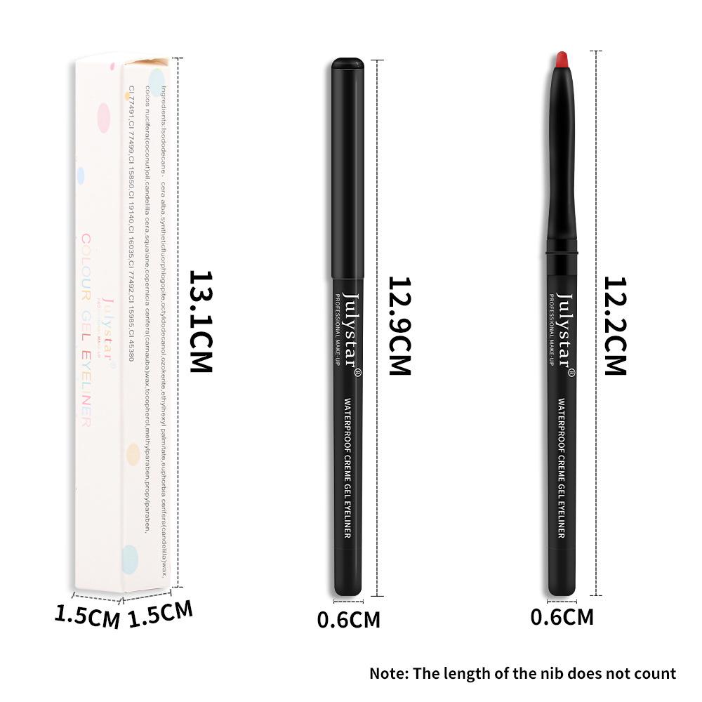 Julystar Color Eyeliner Gel Pen Ultra-fine Eyeliner Waterproof, Oil-proof, Non-smudge-proof, Long-lasting Eyeliner