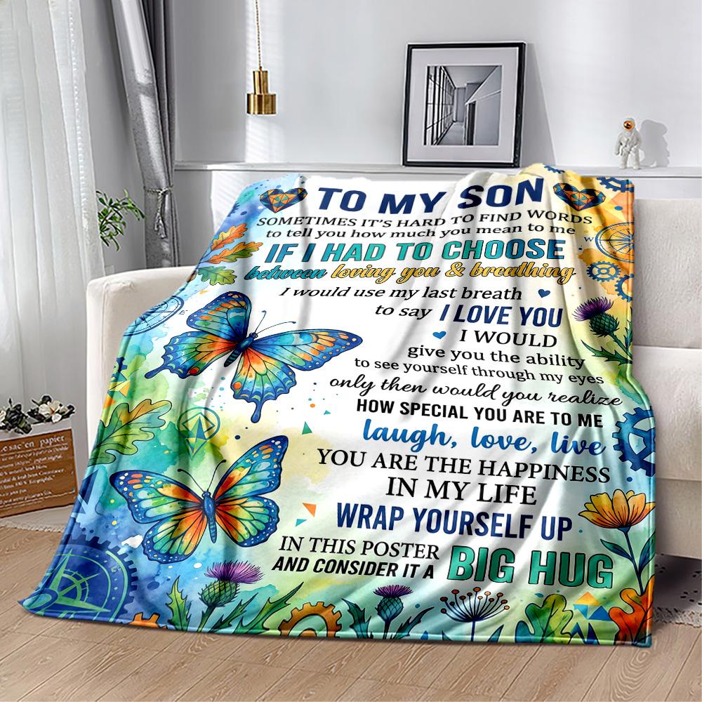 Floral Blanket Son Blanket Comfortable Suitable for Couch Livingroom Picnics for All Occasions Digital Print Birthday Christmas Gift Blanket