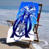 Beach Towel with Marseille Pattern - soft,absorbent,machine washable Lightweight&Modern,swimming,Travel Essentials