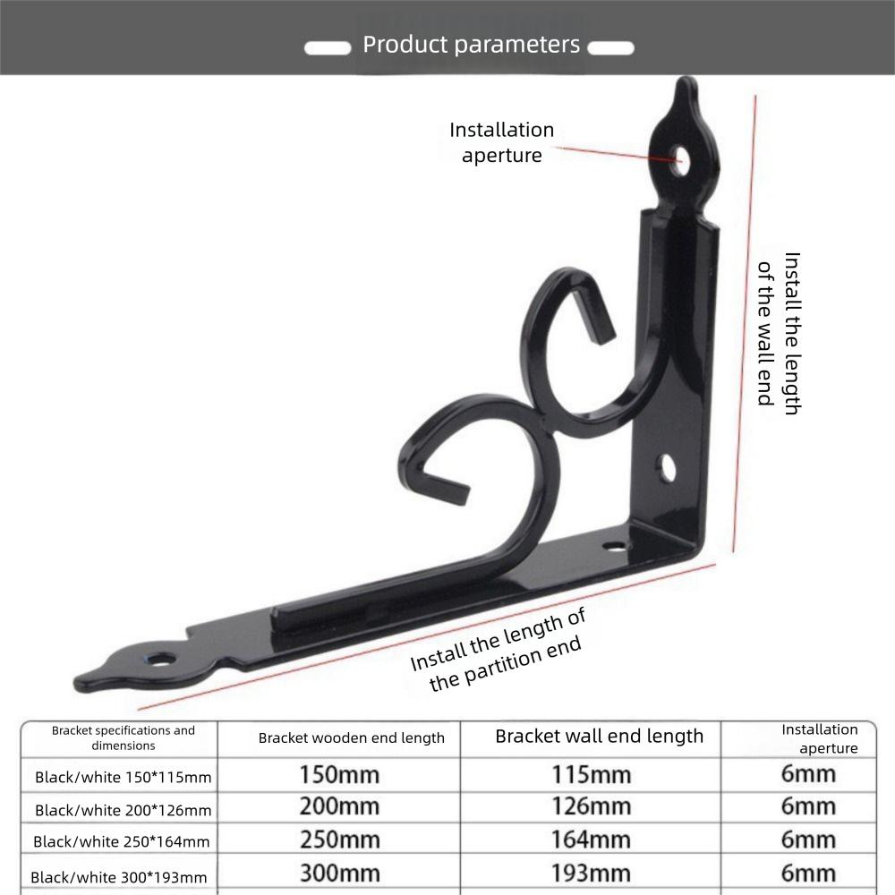 Thickened Metal Shelf Bracket Black White Triangle Bracket Support Shelf Corner Brace  Universal