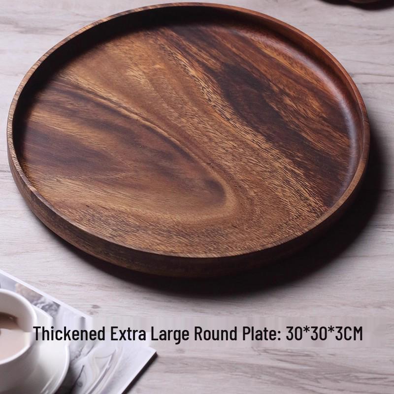 Универсальный поднос из японского ореха – Идеально подходит для подачи чая, фруктов или пиццы в отелях