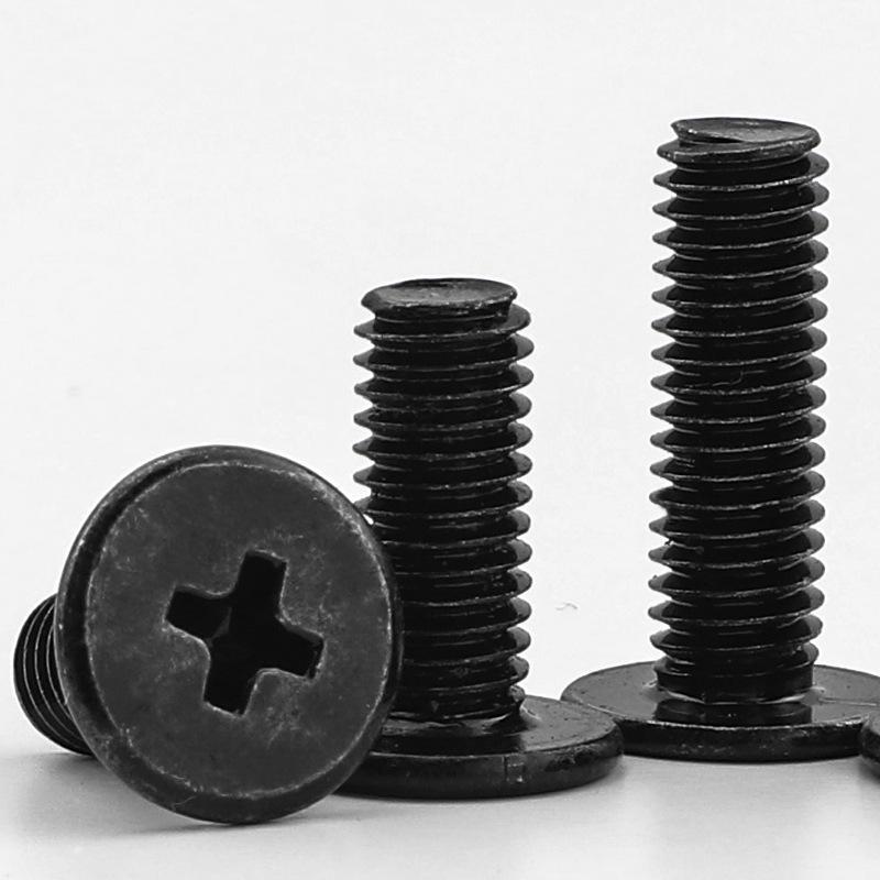 Винты с тонкой головкой и крестообразным шлицем из углеродистой стали черного цвета CM, большая плоская головка, M3/M4/M5/M6