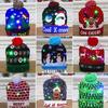 LED Light-Up Dinosaur Christmas Hat - Colorful, Luminous Knitted Hat for Adults & Kids