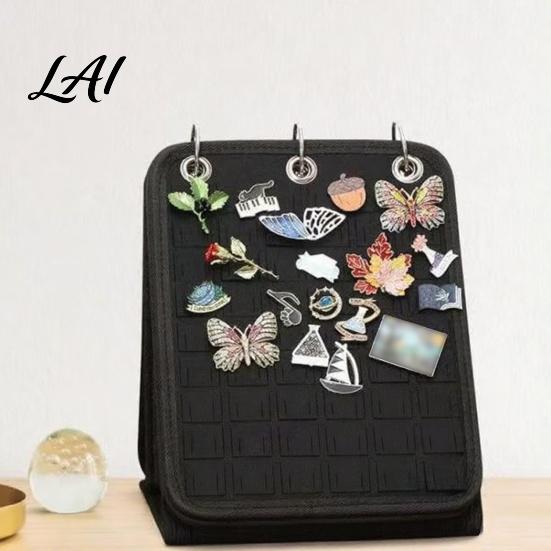 Desktop Storage for Collectors Enamel Pin Felt Display Holder Large Capacity 5 Pages Badge Collection Stand Classified Folder Wear Resistant