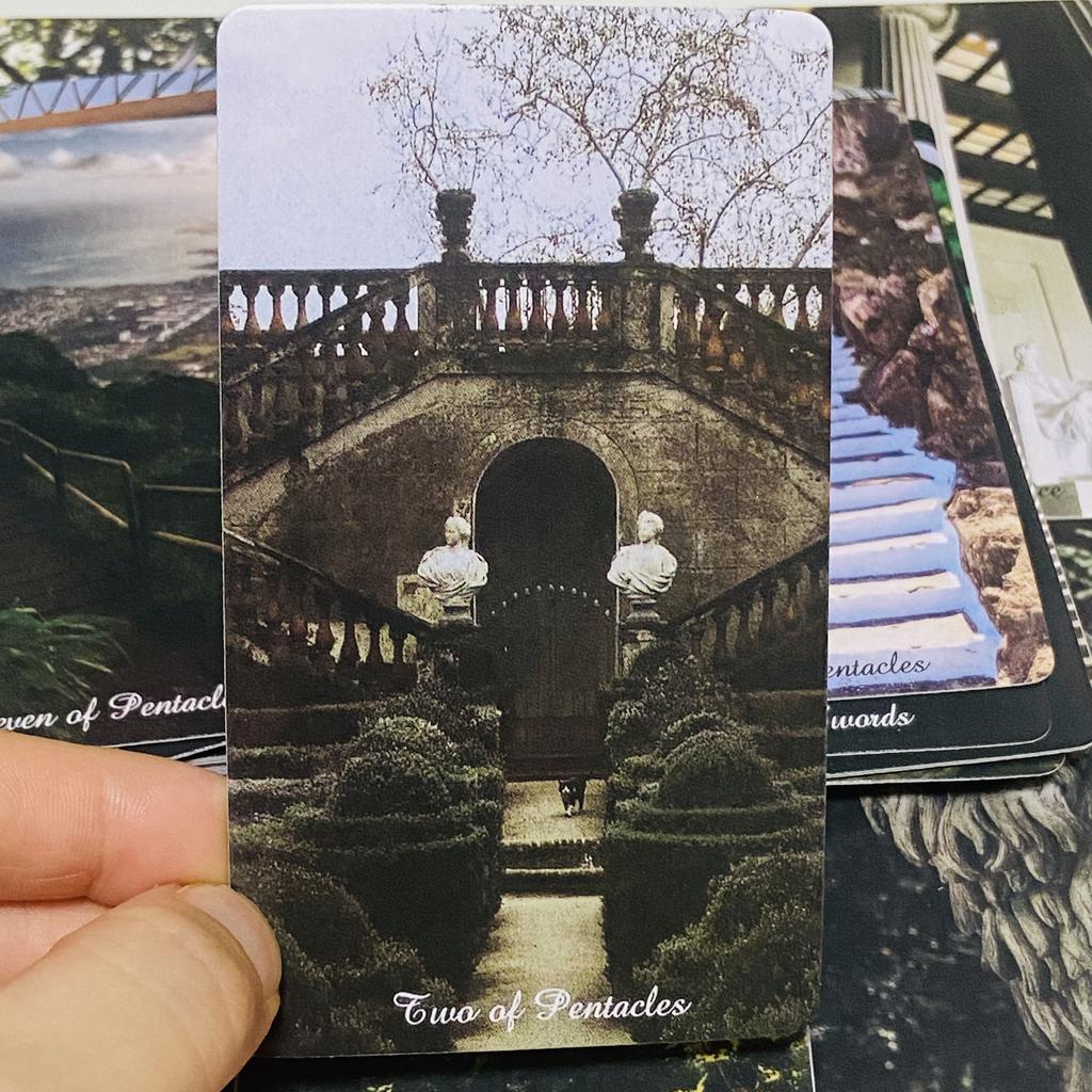 wait tarot cards s A 78 Oracle English Visions Divination Edition Borad Landscape architecture style Playing cardsg Games
