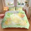 3pcs Drinks Kitten and Bear Printed Bedding Set, Soft and Comfortable Quilt Cover for Bedroom, Guest Room M053