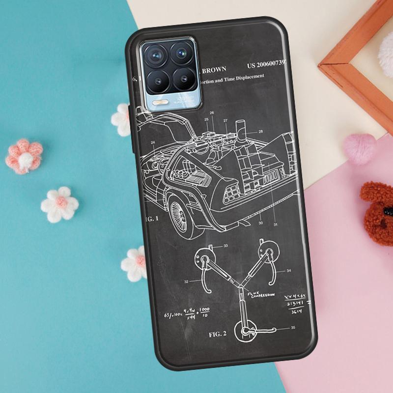 Машина времени из «Назад в будущее» для OnePlus 11 10 Pro 10T Nord CE 2 Lite Realme C55 C35 C33 C31 C30 C21Y GT Neo 5 3 2T Чехол