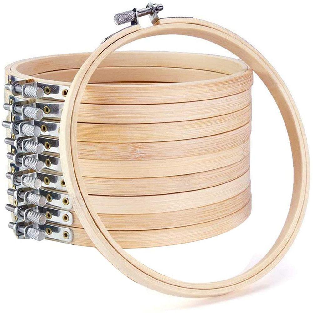Needlecraft Bamboo Diy Round Loop Cross Stitch Frame Embroidery Hoop Sewing Tools