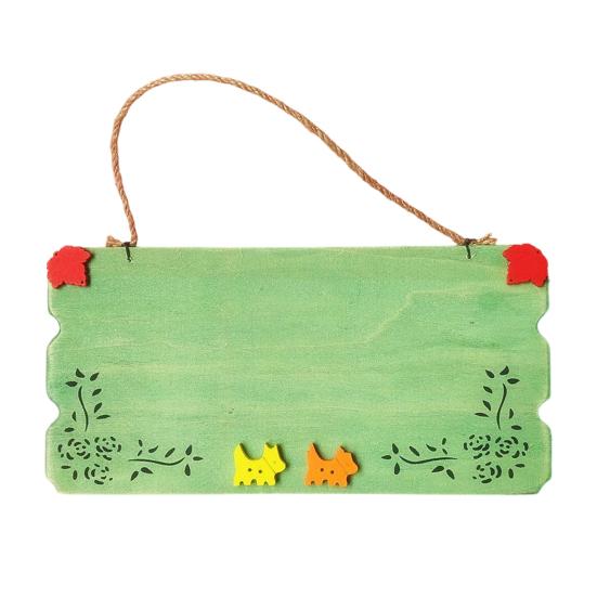 yangyizhi Door Sign for Pet Shops And Homes, Writable Chalkboard Surface Plaque, Retro Style Wooden Hanging Wall Decor