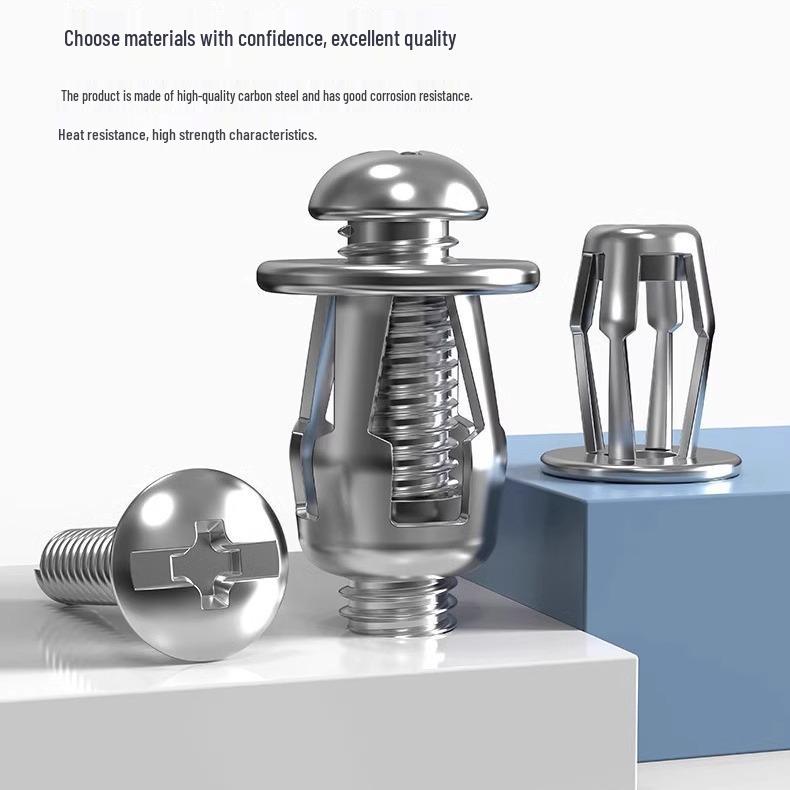 Оцинкованный лепестковый распорный болт с гайкой и клипсой для полого листового металла