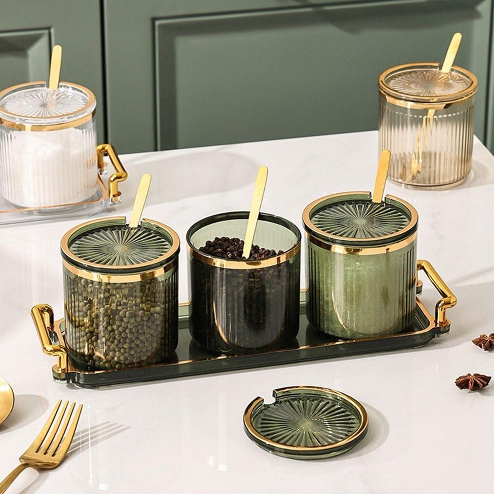 European Style Seasoning Storage Jar Transparent Spice Container Food Storage Organizer  Chili
