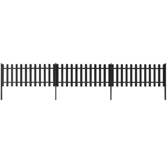 VidaXL Clôture à piquets avec poteaux 3 pcs WPC 600x60 cm 42826