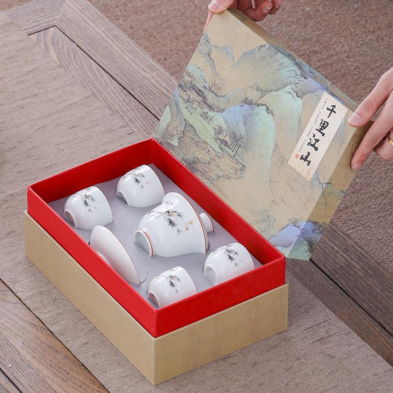 Набор для чая Тысяча миль Цзяншань Керамический Чаша с крышкой Четыре чашки Деловые подарки