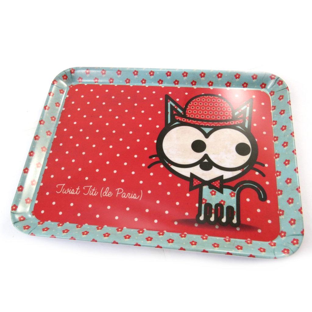 Les Trésors De Lily [N5508] - Поднос маленький "Собака и Кошка Лолита" рыжий кот - 24x18 см