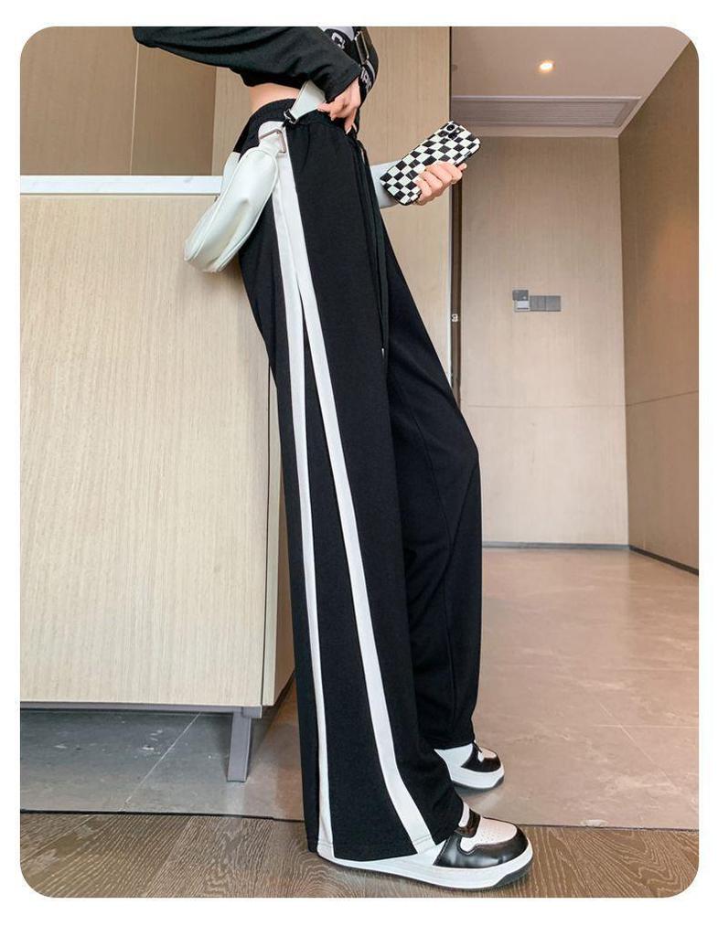 Женские спортивные брюки с высокой талией, широкими штанинами и эффектом похудения - Универсальные повседневные брюки для осени и лета 2024