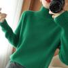 Autumn and Winter Turtleneck Sweater Women's Pullover Short Long Sleeve Solid Color Knitted All-match Top Female
