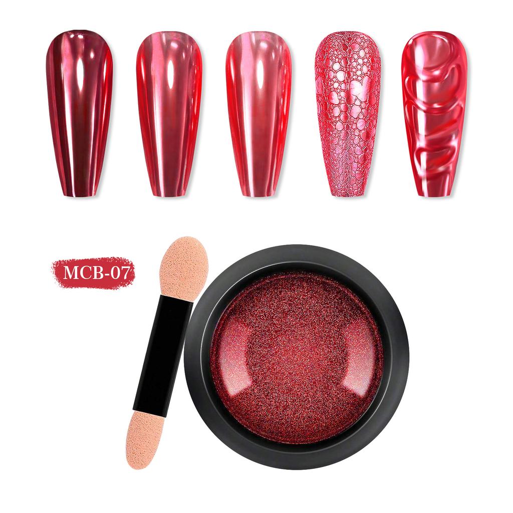 Титановая пудра для дизайна ногтей, Зеркальная мука, сплошной цвет, гальваническое покрытие, волшебная зеркальная пудра, набор блесток для дизайна ногтей Mcb