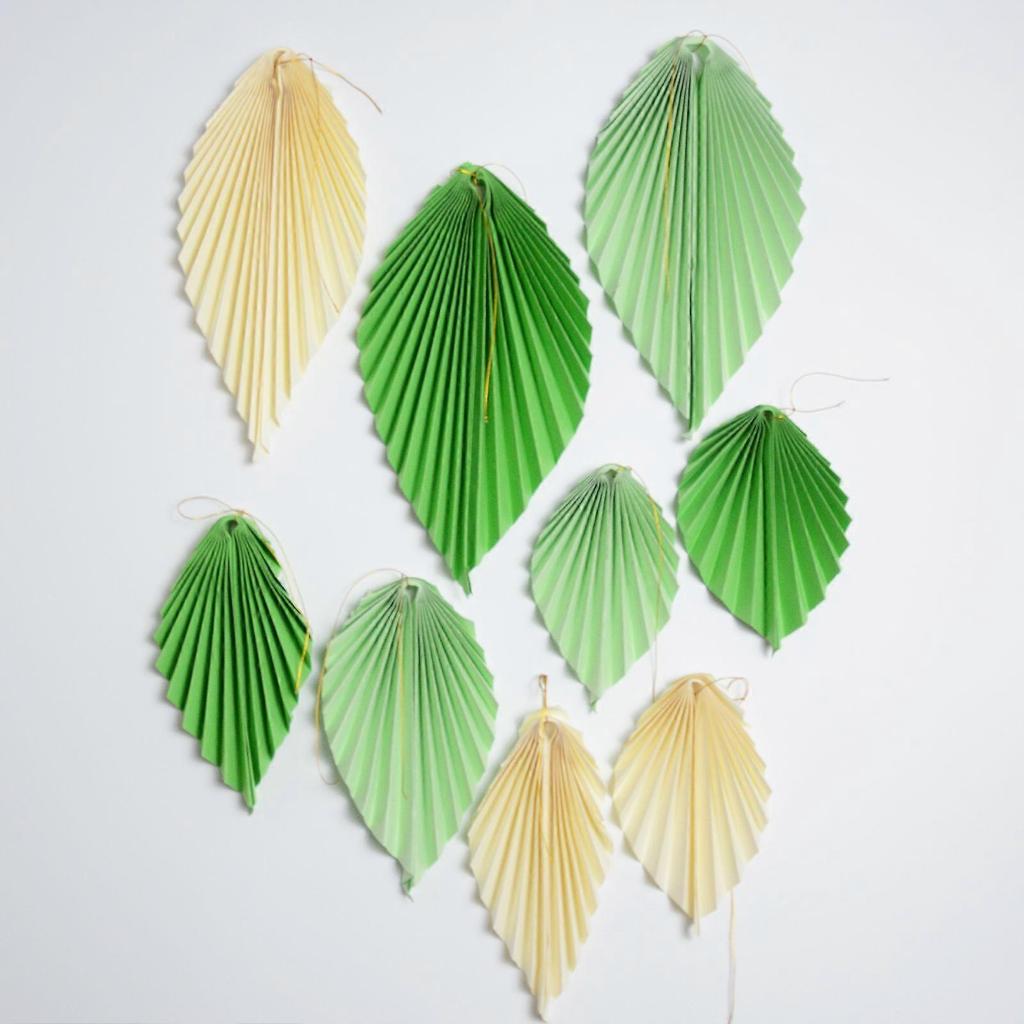 Paper fan party decorations paper leaf decoration paper fan classroom decoration paper fan background wall decoration green birthday parrot green