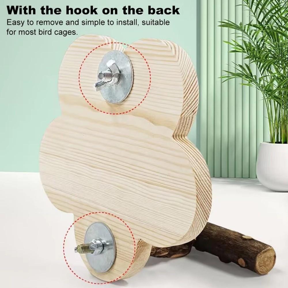 Square Bird Perch Stand Wooden Parrot Toys Creative Branch Perch Rod Stand Cage Accessories