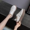 Platform Women's New Leather Sports Casual Little White Shoes Versatile Round Head Lace-up Student Board Shoes