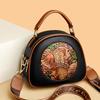 Retro Bag Female National Style High-end One-shoulder Women's Fashionable Hand-held Broadband Crossbody Bag Small Round Bag