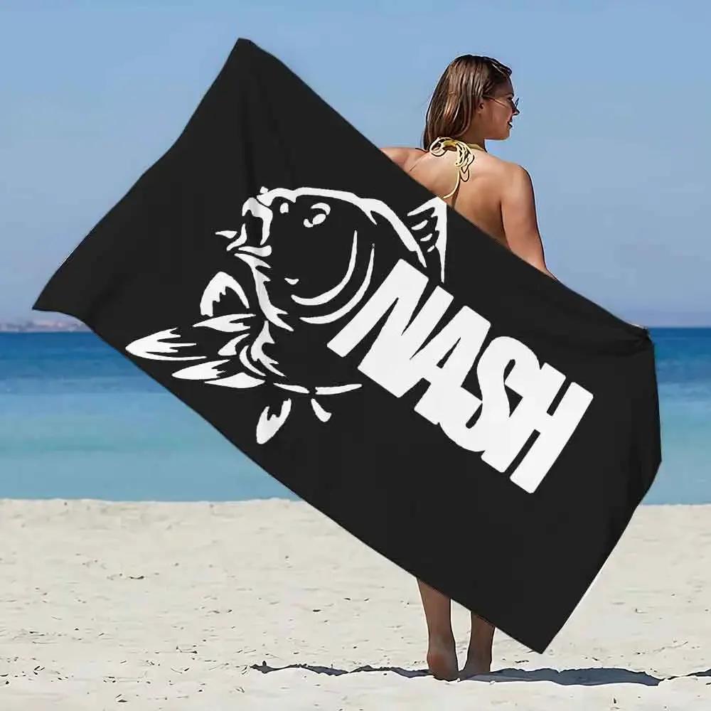 Nash Fishing Print Beach Towel - Soft Absorbent Towel for Fishing Enthusiasts, Unique Design for Everyday Use and Comfort