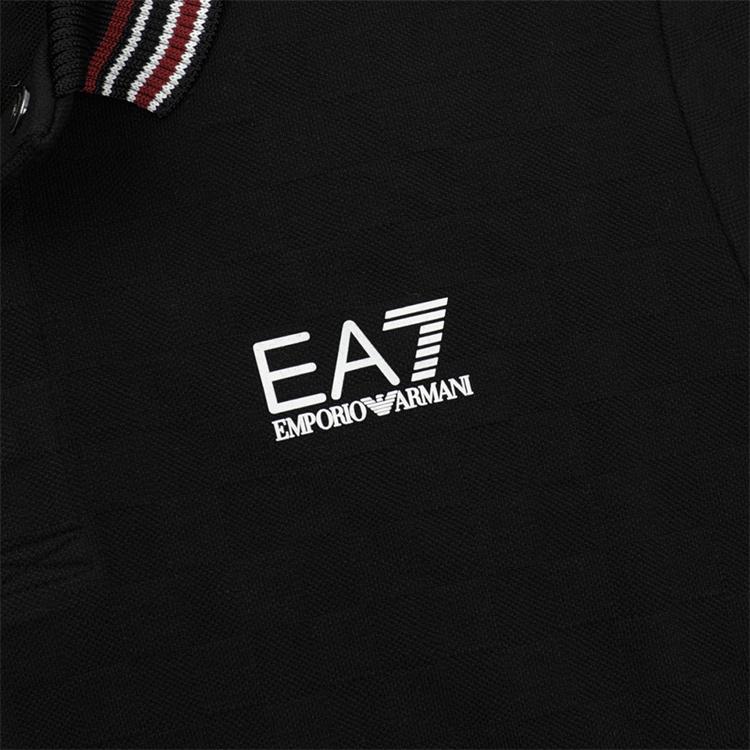 Emporio Armani EA7 Весна-Лето 2024 Пуловер с принтом букв Лонгслив Поло Мужские топы Черный 6DPF15-PJZSZ-1200
