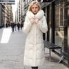 Зимние женские толстые длинные хлопковые пальто с капюшоном, приталенные парки, куртки, модные элегантные повседневные теплые пальто для поездок на работу в стиле Харадзюку