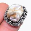 Natural Biwa Pearl Gemstone 925 Sterling Silver Jewelry Ring Size 6.5 B8o05
