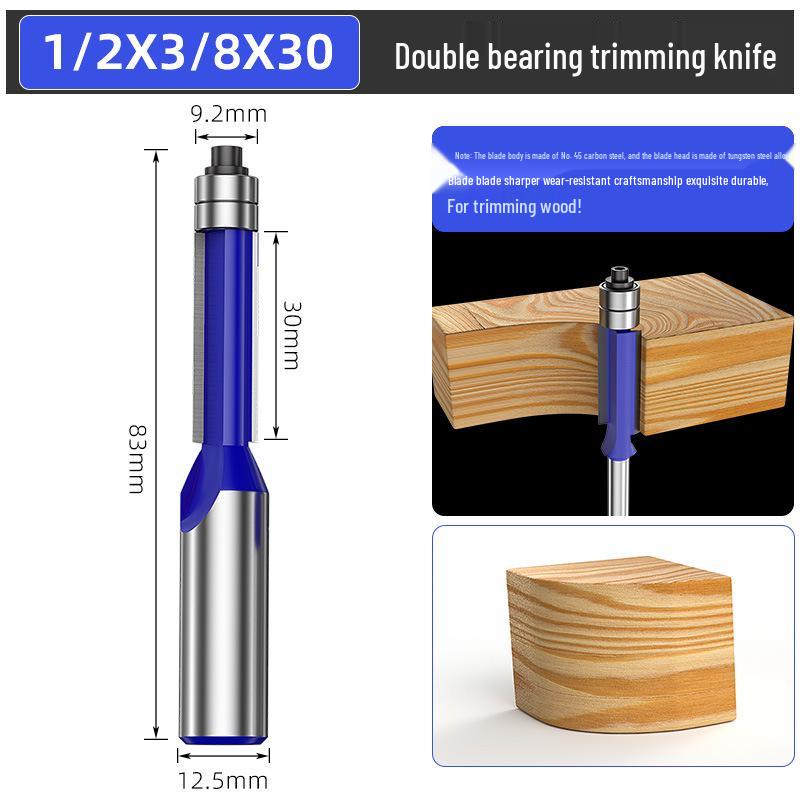 Woodworking Engraving Trimming Knife Double Bearing Router Machine with Double Edge Milling Cutter and Panel Saw