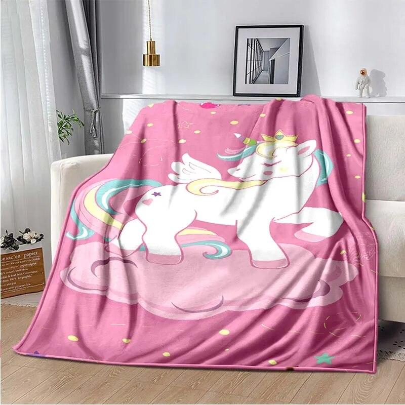 Милое розовое одеяло с единорогом, одеяло для дивана, украшение для спальни, гостиной, одеяло для кровати, одеяло для пикника, одеяло