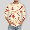 Men'S Round Neck Three-Quarters Sleeve Top Casual Fashion T-Shirt