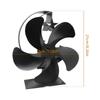 5 Blades Heat Powered Stove Fan Fireplace Fan Quiet Operation Circulating Warm Air No Battery