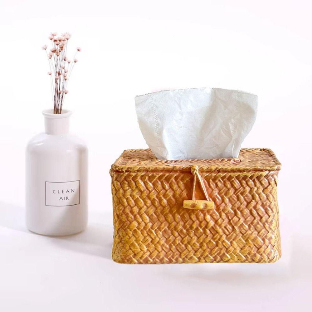 Декоративная имитация плетеной коробки для салфеток Винтажный диспенсер для туалетной бумаги Держатель для бумажных салфеток Ванная комната