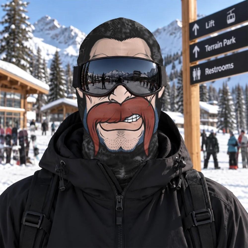 3D Printed Funny Realistic Face Ski Mask Warm Ski Mask Funny Balaclava Face Cover Cosplay