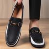 Luxury Brand Men's Round Toe Comfortable Business Soft Soled Loafers Summer Fashionable Casual Breathable Hollow Leather Shoes