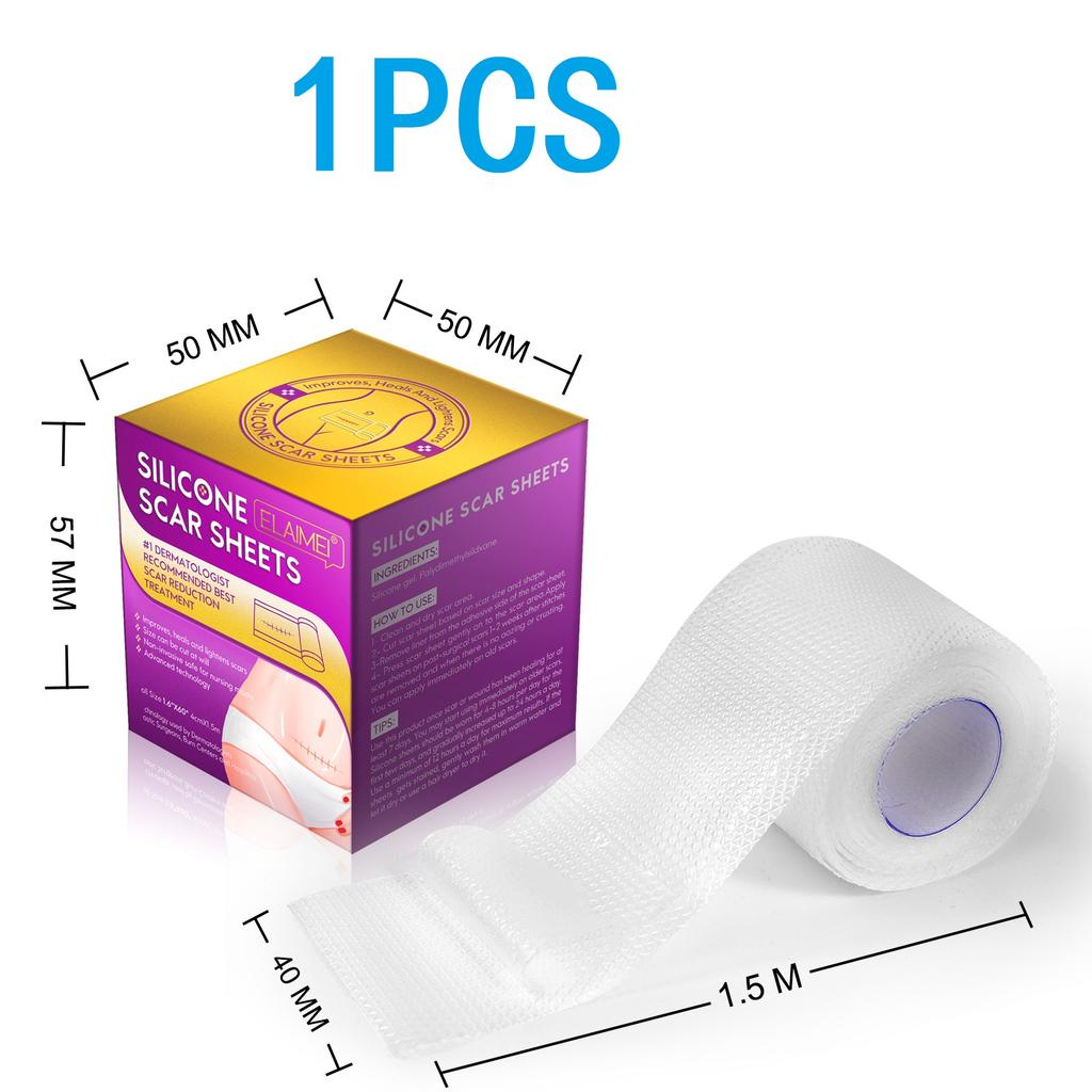 1/2 рулона невидимых силиконовых пластырей от шрамов, 2,5 см x 150 см, самоклеящаяся лента-заплатка от шрамов, многоразовая и эффективная полоска для ухода за кожей