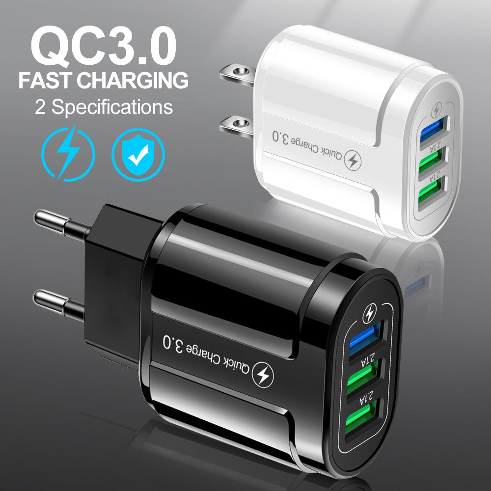 Европейский быстрый зарядный адаптер QC3.0 с двумя USB и тремя USB, многопортовая зарядная головка стандарта Великобритании.